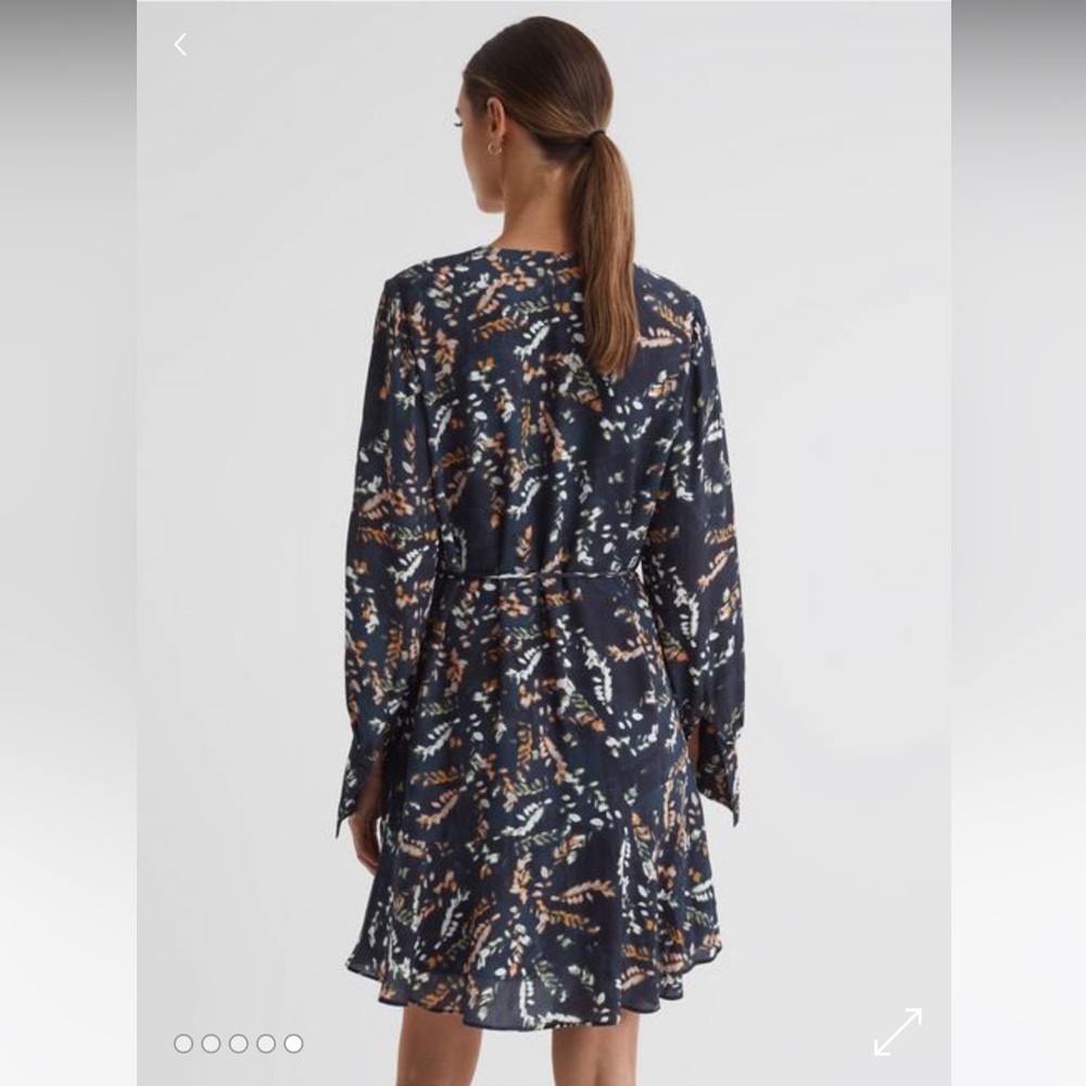 Reiss Hayley Floral Midi Dress NEW US 14 - Picture 3 of 10